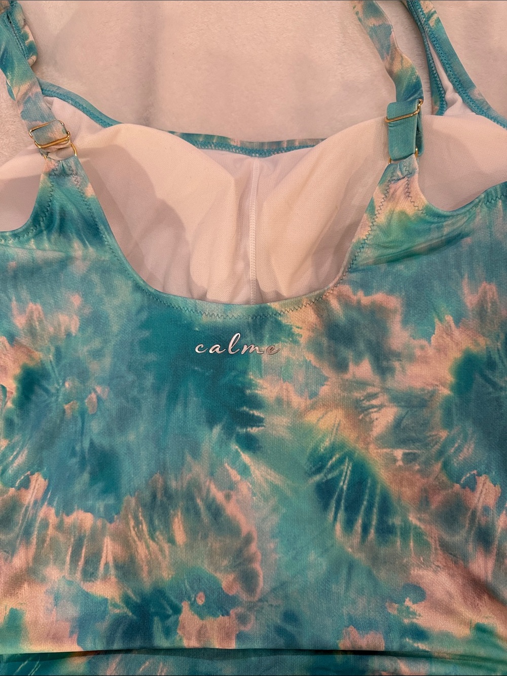 Tie-Dye Blue & Cream One-Piece Swimsuit - Picture 4 of 4